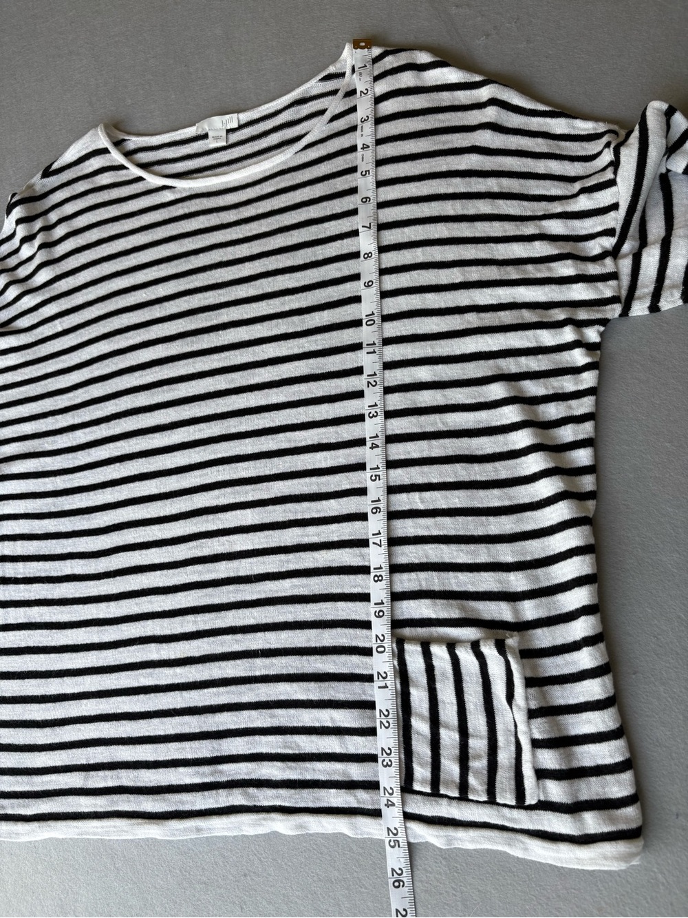 J. Jill Nautical Striped Linen Blend 3/4 Sleeve Top Size L - Picture 8 of 10